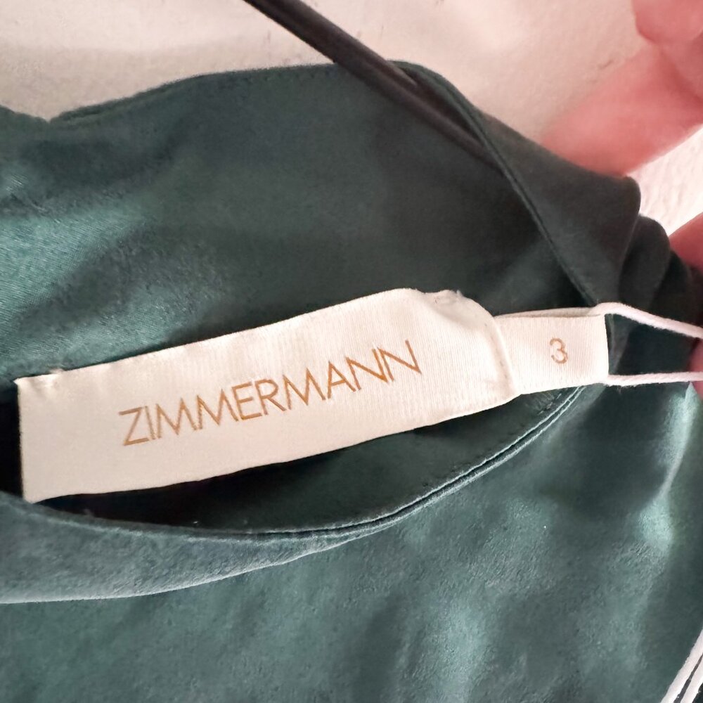 NWT Zimmermann Jade Green Silk Drape Dress US 10 - Picture 5 of 7